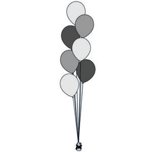 HUWELIJK Gangpadstukje v.a. 5 x 11" ballonnen
