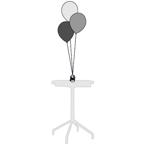 Tafelstukje 3 x Ballonnen Standaard Kleuren – FUNNY DECO ON-LINE