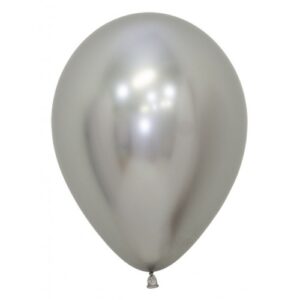12 inch Reflex 981 Silver Latex Balloons (10 st)