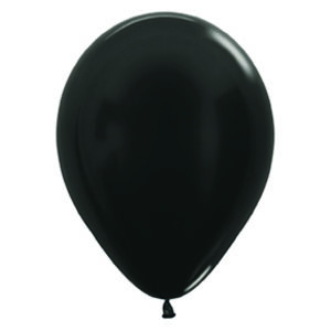 12" METALLIC 580 BLACK Latex Balloons (10 st)